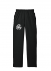OPEN BOTTOM Black Core Fleece Sweatpant with Pockets with NASBOCES Nails & Wax Logo